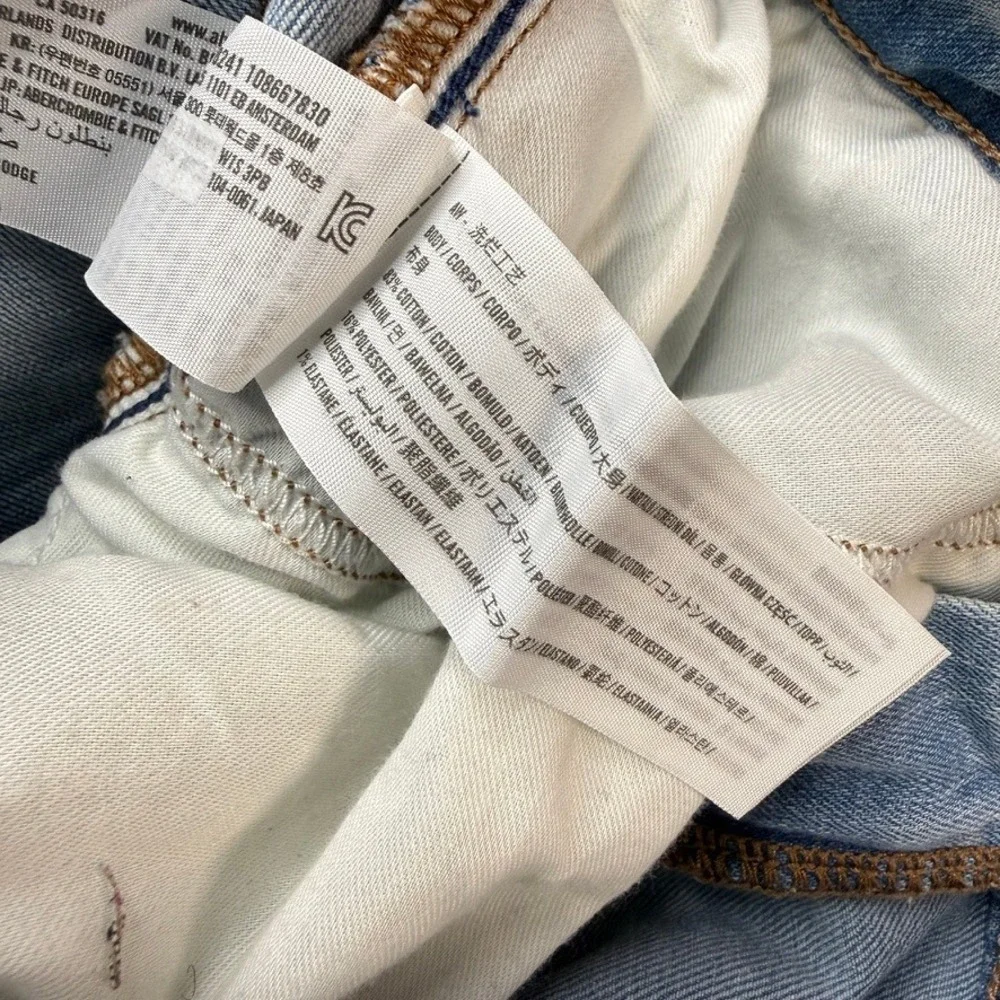 Hollister Athletic Slim Straight Jeans Mens 32x34 (FIT 32x32) Light Wash Denim